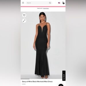 Lulus Story of Mine mermaid maxi dress (black)